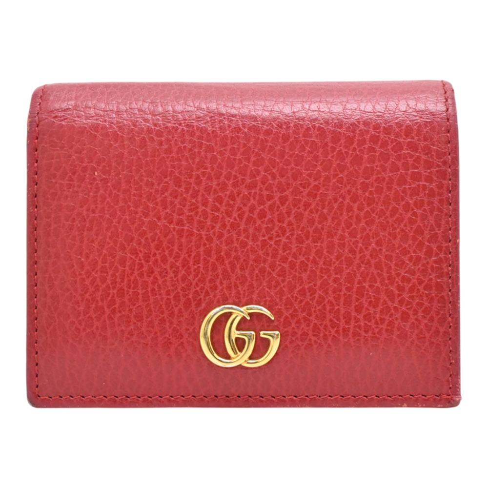 Gucci GG Marmont Women's Bi-fold Wallet 456126 Leather Red